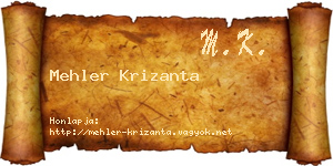 Mehler Krizanta névjegykártya